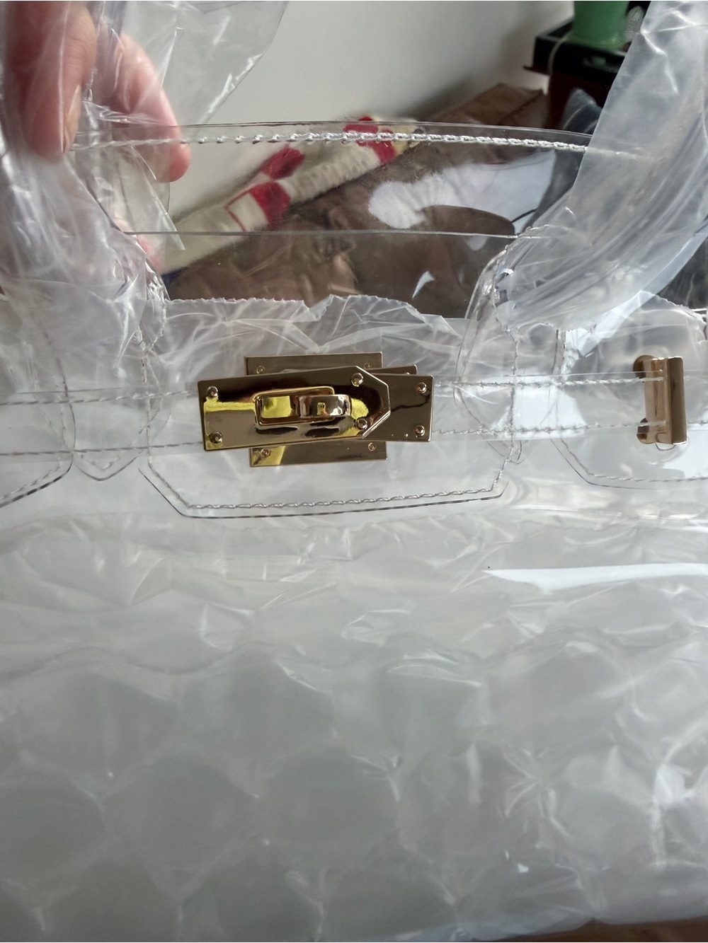 Dear Nikola clear ‘Birkin’ Crystal Tote with gold hardware - Picture 4 of 8